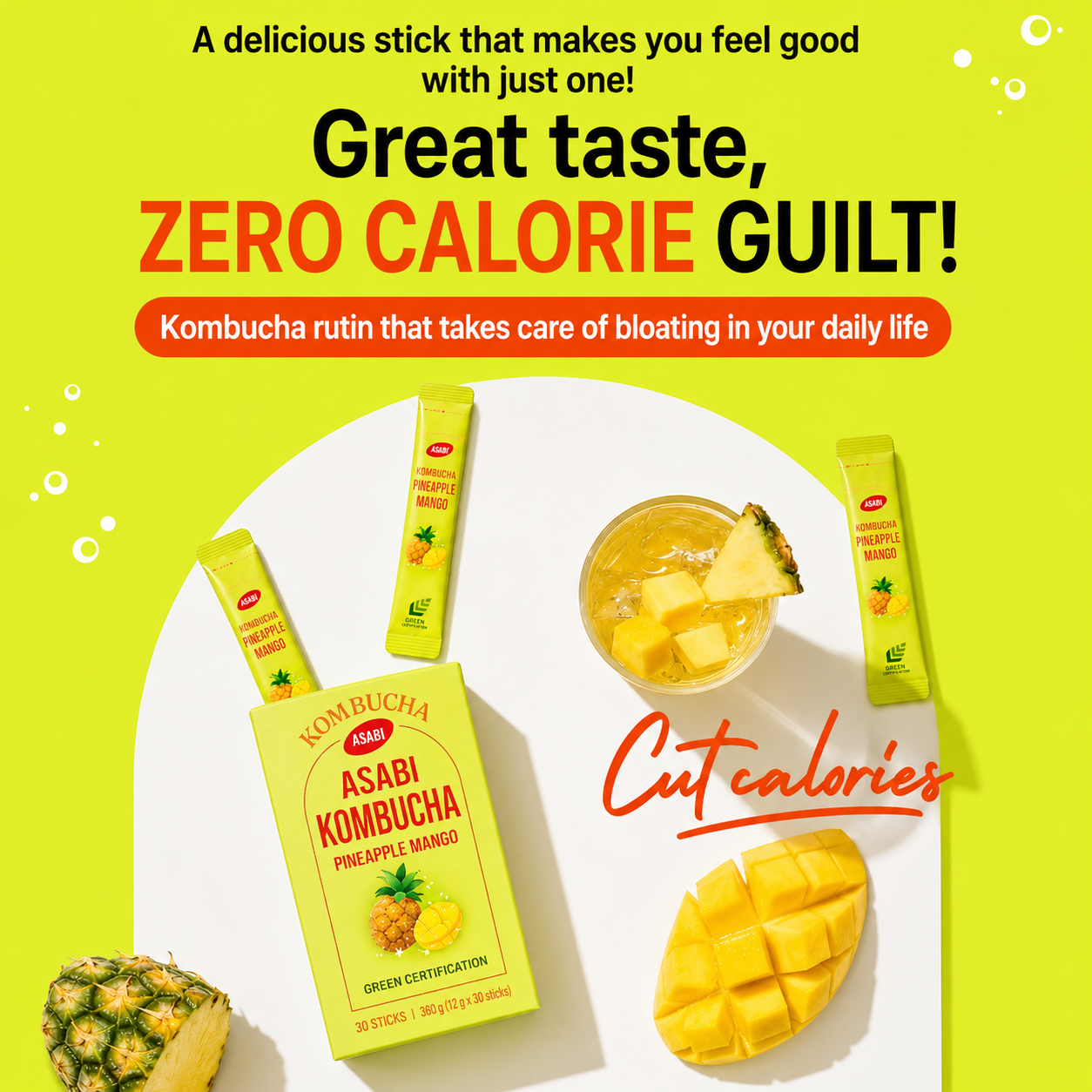 [DS] Apple Cider Vinegar Kombucha Pineapple Mango 5gx10stick 동서 애사비 콤부차 파인애플 망고 5g*10