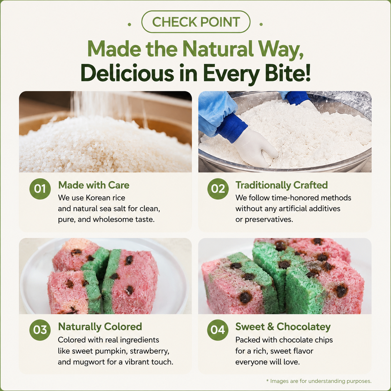 [Sirujoa] Watermelon Steamed Rice Cake (6pcs, 420g) / 시루조아 수박 설기 6개입 420g