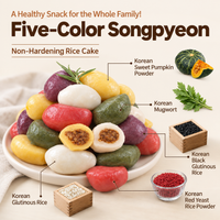 [Sirujoa] Unhardened 5-color Glutinous Rice Cake Songpyeon 500g (50g*10ea) / 시루조아 굳지않는 5색 찹쌀 송편 500g