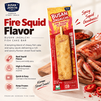 Busan Jagalchi Fish Cake Bar 3 Flavors 60g | Halal Korean Street Food Snack | Frozen | Quick & Easy Microwave
