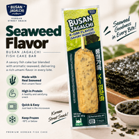 Busan Jagalchi Fish Cake Bar 3 Flavors 60g | Halal Korean Street Food Snack | Frozen | Quick & Easy Microwave