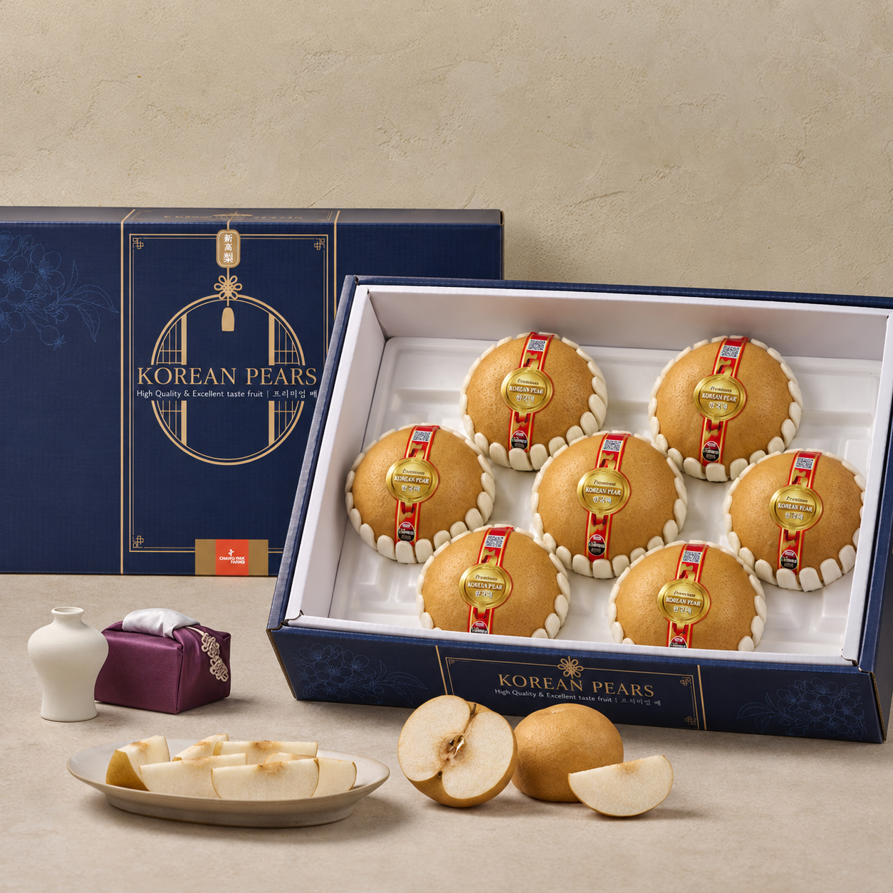 [Chuseok] Premium Singo Pear Gift Set 5kg (6–8 Pears) 신고배 명품 선물세트 5kg(6~8과)