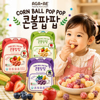 [AGE][Bayby Snack] Corn Ball Poppop (Apple/Blueberry/Strawberry)20g 아가애 콘볼 팝팝 (사과/블루베리/딸기)20g