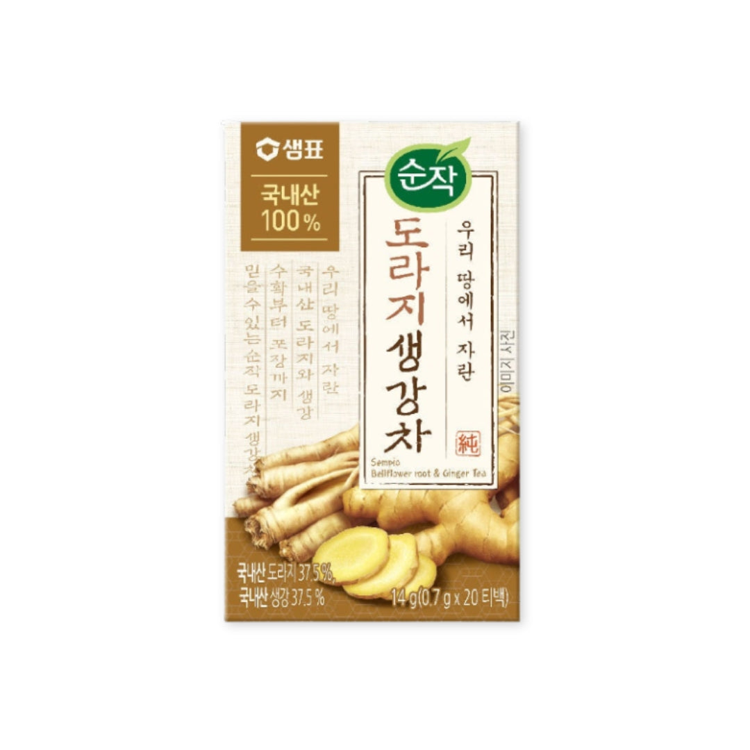 [Sempio] Sunjak Bellflower Root & Ginger Tea (0.7gx20T) / 샘표 순작 도라지 생강차 (0.7gx20T)