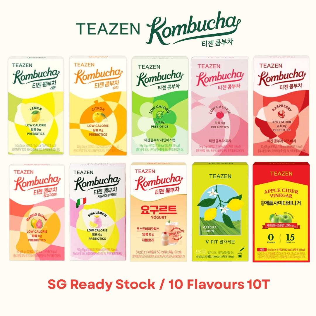 [SG Stock] TEAZEN Kombucha 10 Flavors (10T) / Korean Authentic Probiotic Drink | Slimming Iced Tea | Zero Sugar | Low calorie
