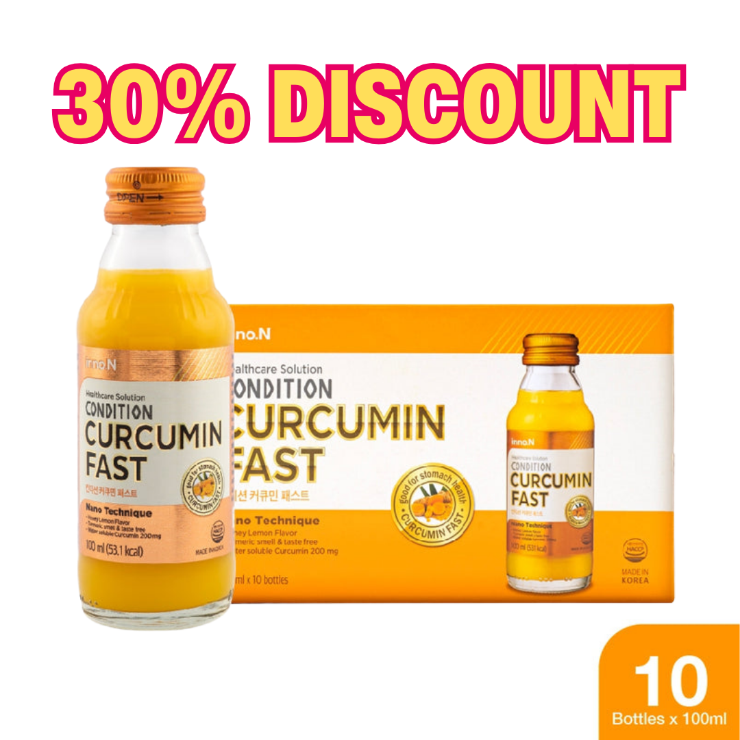 [30% Discount] [Kolmar] Curcumin Fast Drink Turmeric, Superior Absorption Digestion & Immunity (100ml*10 bottle) / 콜마 커큐민 패스트 음료 (100ml*10병)