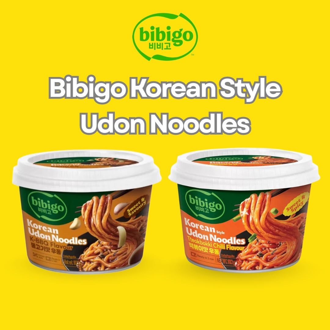 [CJ] Bibigo Korean Udon Noodles 187.2g / K-BBQ Flavour Tteokbokki Chilli Flavour / CJ 비비고 우동 불고기맛 떡볶이맛 2가지