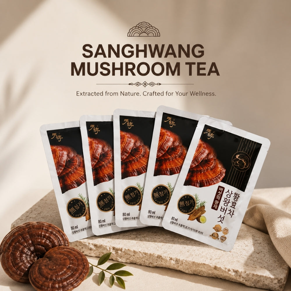 [CH] Premium Mushroom Wellness Drink 80ml*30 Pouches / 천효 상황버섯 발효차 80ml*30포