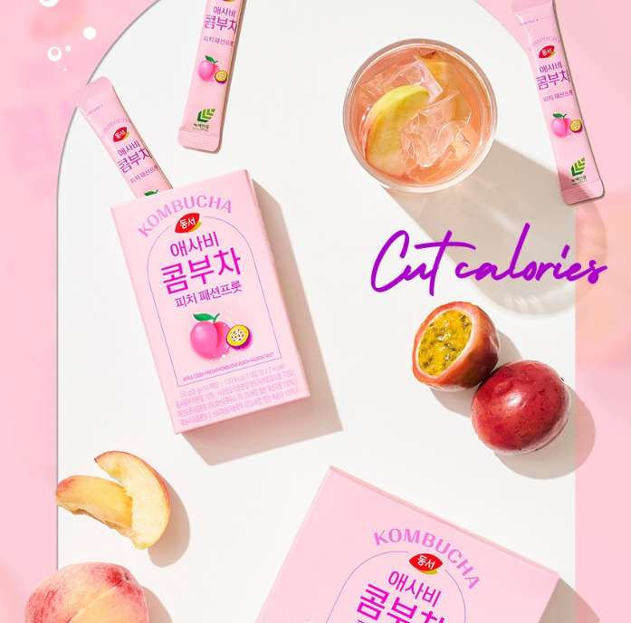 [DS] Apple Cider Vinegar Kombucha Peach Passion Fruit 5gx10stick 동서 애사비 콤부차 피치 패션프룻 5g*10