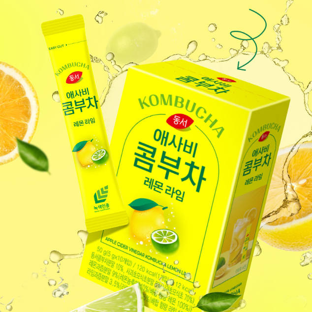 [DS] Apple Cider Vinegar Kombucha Lemon Lime 5gx10stick 동서 애사비 콤부차 레몬라임 5g*10