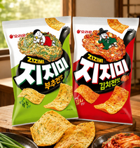 [Bundle][Orion]JIjimi Pancake Snack ( Chives/Kimchi) 58g 오리온 지지미 김치전/부추전 스낵 58g