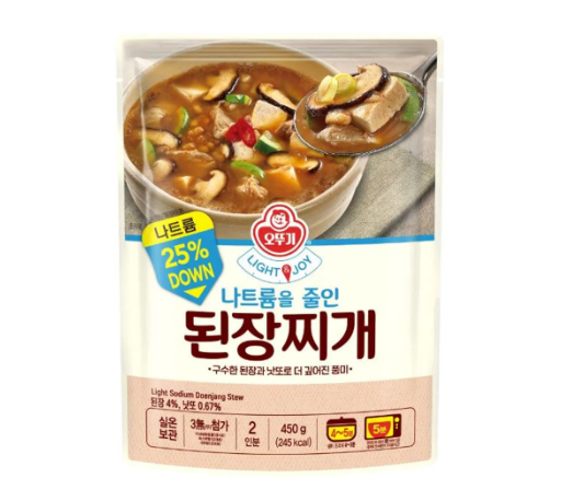 [OTOKI] LIGHT & JOY  Stew (Kimchi Jjigae/Soybean Soybean Paste) 450g 오뚜기 나트륨을 줄인 김치찌개/된장찌개 450g