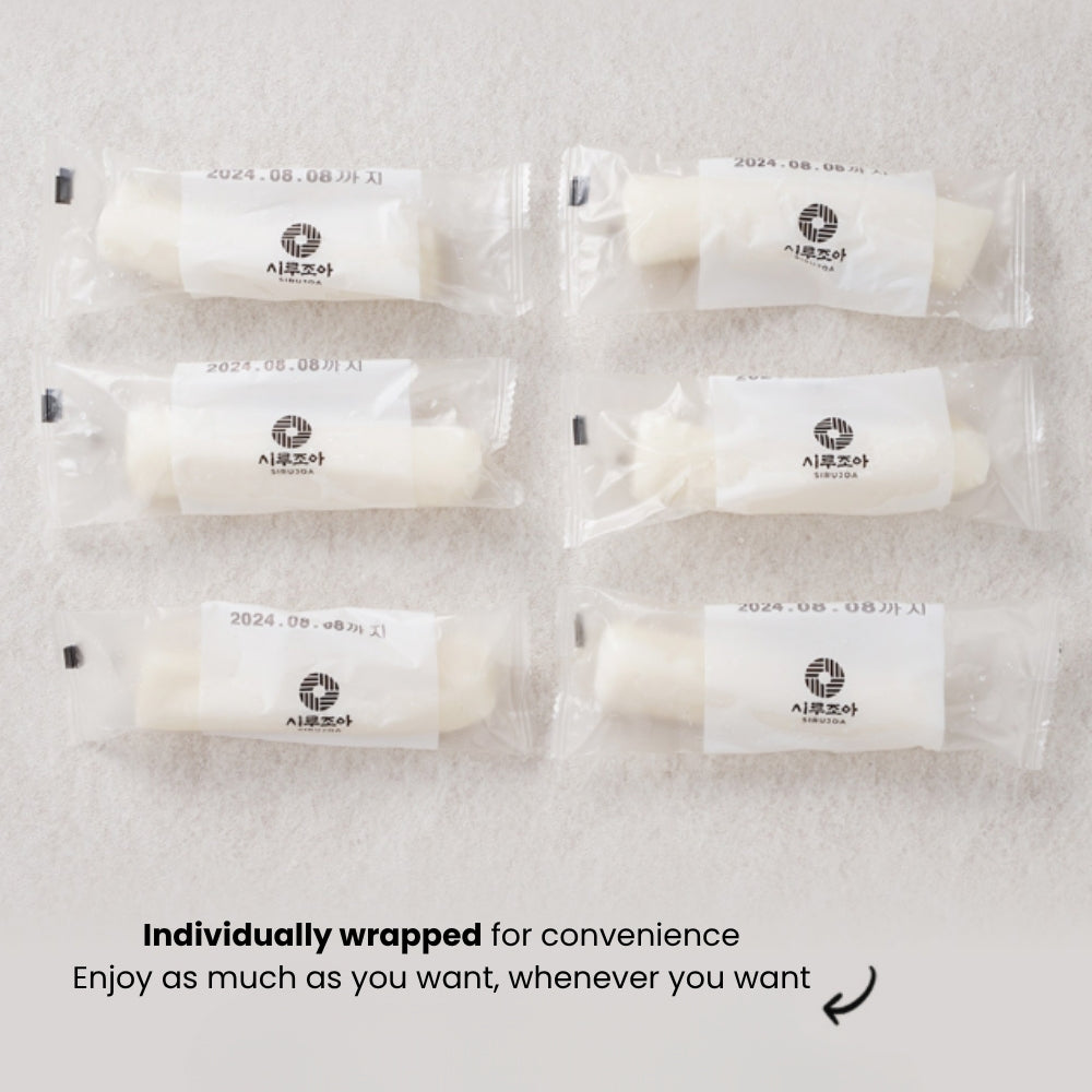 [Sirujoa] Unhardened White Bean Rice Cake Stick (6pcs,420g) / 시루조아 흰 가래떡 6개입 420g