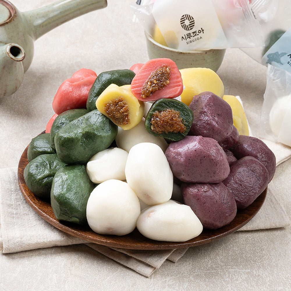 [Sirujoa] Unhardened 5-color Glutinous Rice Cake Songpyeon 500g (50g*10ea) / 시루조아 굳지않는 5색 찹쌀 송편 500g