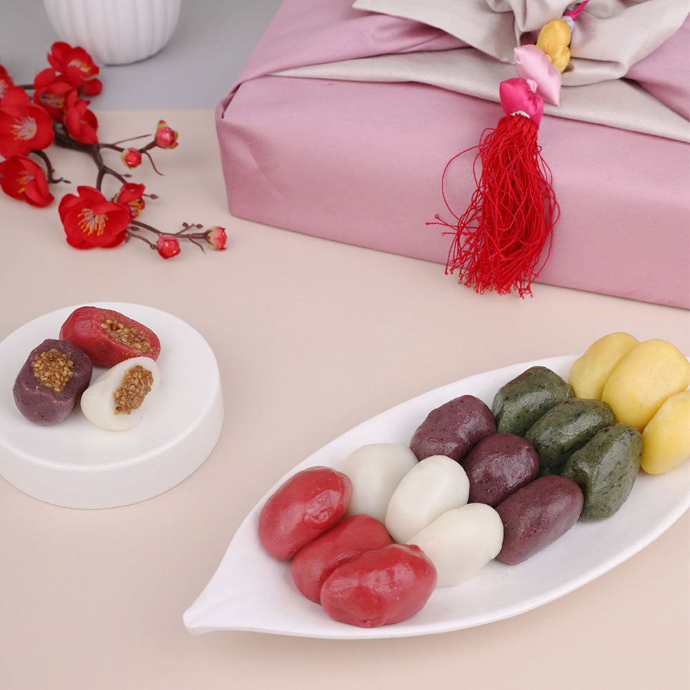 [Sirujoa] Unhardened 5-color Glutinous Rice Songpyeon 750G (50g x 15ea) / 시루조아 굳지않는 5색 찹쌀 송편 750g