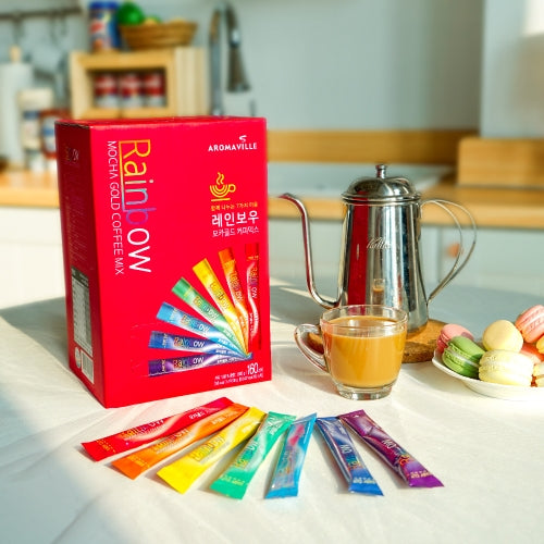 [Aroma Ville] Rainbow Mocha Gold Coffee Mix (12gx100sticks) 아로마빌 레인보우 모카골드 커피믹스 (12gx100개입)
