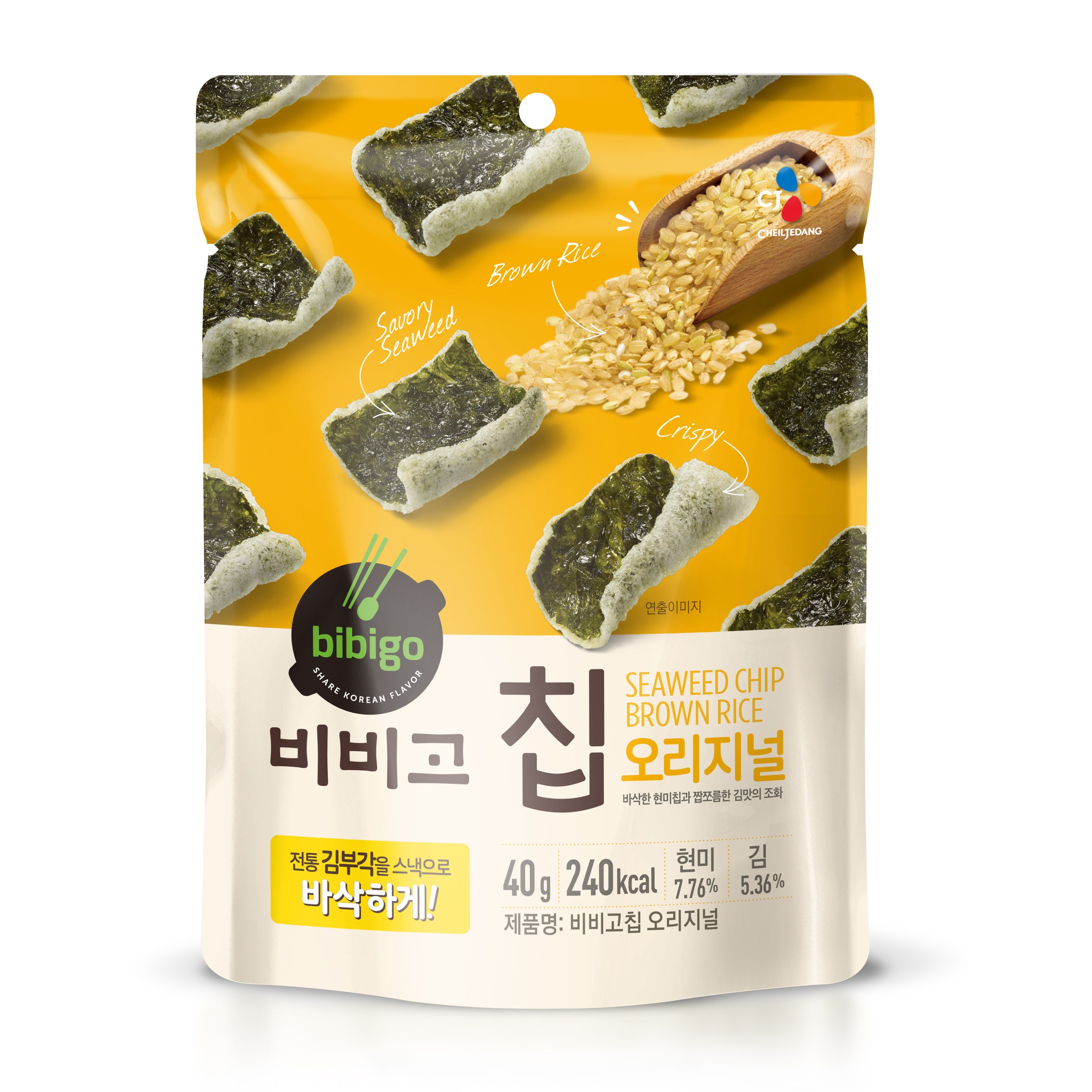 [CJ] Bibigo Seaweed Chip Brown Rice 40G /CJ 비비고 칩 오리지널 40g