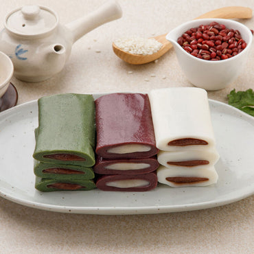 Sirujoa Unhardened White & Mugwort & Black Rice Angkko Slices 1050g 15ea /시루조아 굳지않는 흰&쑥&흑미 앙꼬절편 1050g 15개입