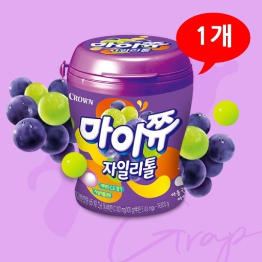 [CRW] Xylitol Mychew (Grape/Strawberry/Peach/Apple) 110g 자일리톨 마이쮸 (포도/딸기/복숭아/사과)110g