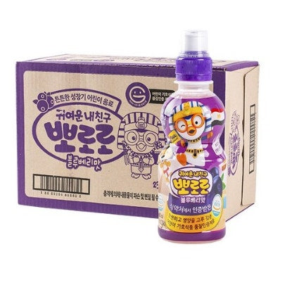 [Carton Deal] Pororo Drink 235mlx24Bottle (Blueberry / Milk / Shine Muscat / Apple / Strawberry / Peach)