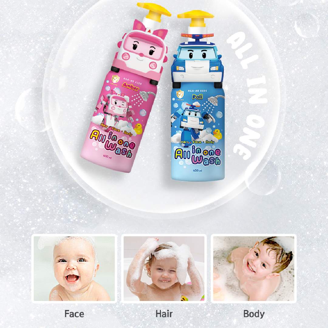 [AGA-AE]Robocar Poli Kids All-in-One Wash 400g 아가애 로보카폴리 키즈 올린원 워시 400g