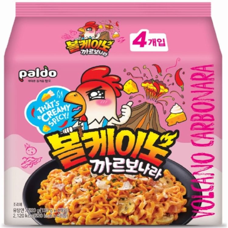 [Paldo]Volcano Carbonara Noodle Multi 105gx4pack 팔도 까르보나라 멀티 105gx4팩