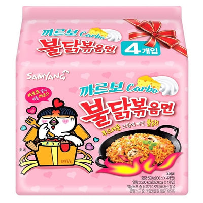 Samyang Carbonara Buldak Stir-Fried Noodle pack 130gx5ea/삼양 까르보나라 불닭 볶음면 130gx5개입