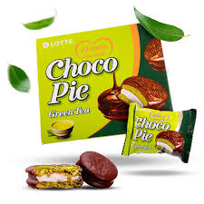 [Lotte] Choco Pie Green Tea(28g x 12 Pieces) 336g 롯데 초코파이 그린티 336g