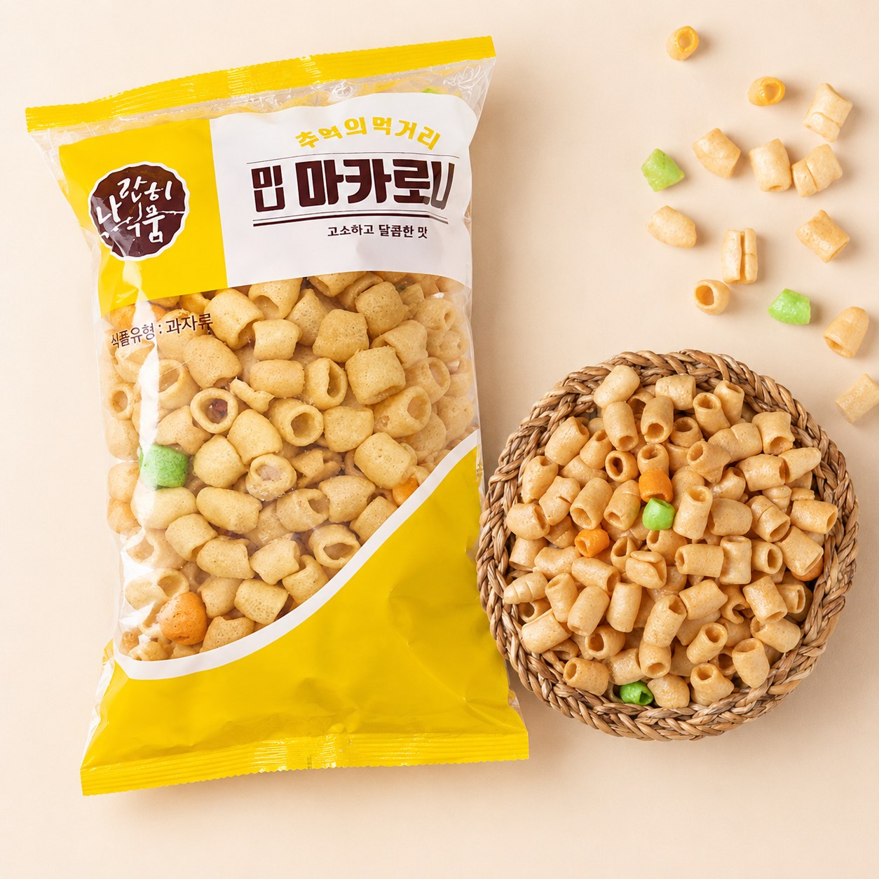 [Bundle of 2][Naranhi] Korean Crispy Mini Macaroni Puff 70g 나란히 미니 마카로니 뻥튀기 70g