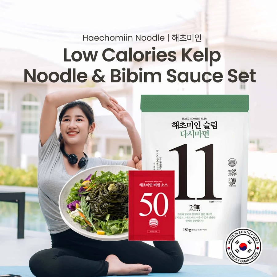 [Haechomiin] KELP NOODLES With Bibim/Soba Sauce / 11Kcal Low-Calories Vegan