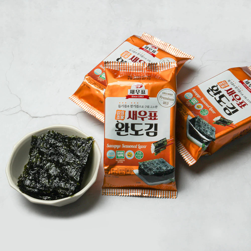 [SaewooPyo] Wando Seasoned Seaweed (9p/16p) / 새우표 완도김 (9봉/16봉)