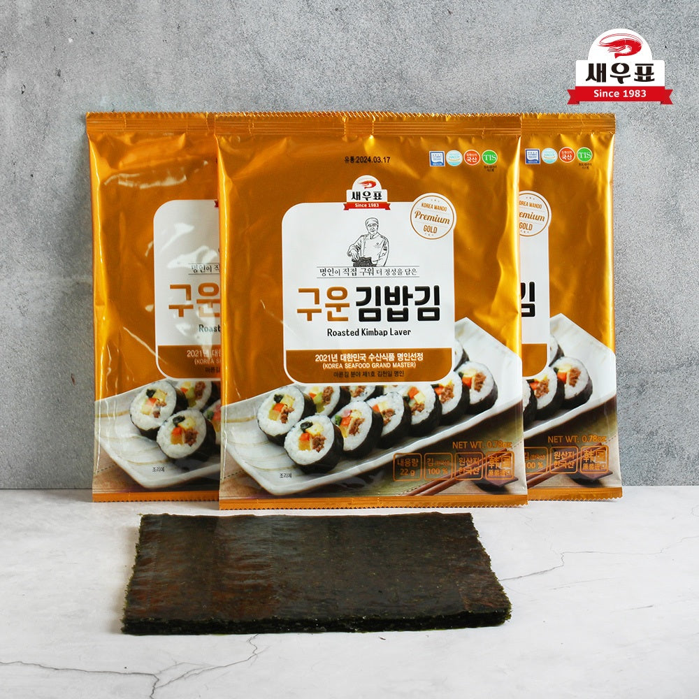 [SaewooPyo] Wando Roasted Seaweed for Gimbap 22g (10 Sheets) / 새우표 구운 김밥김 22g (10매)