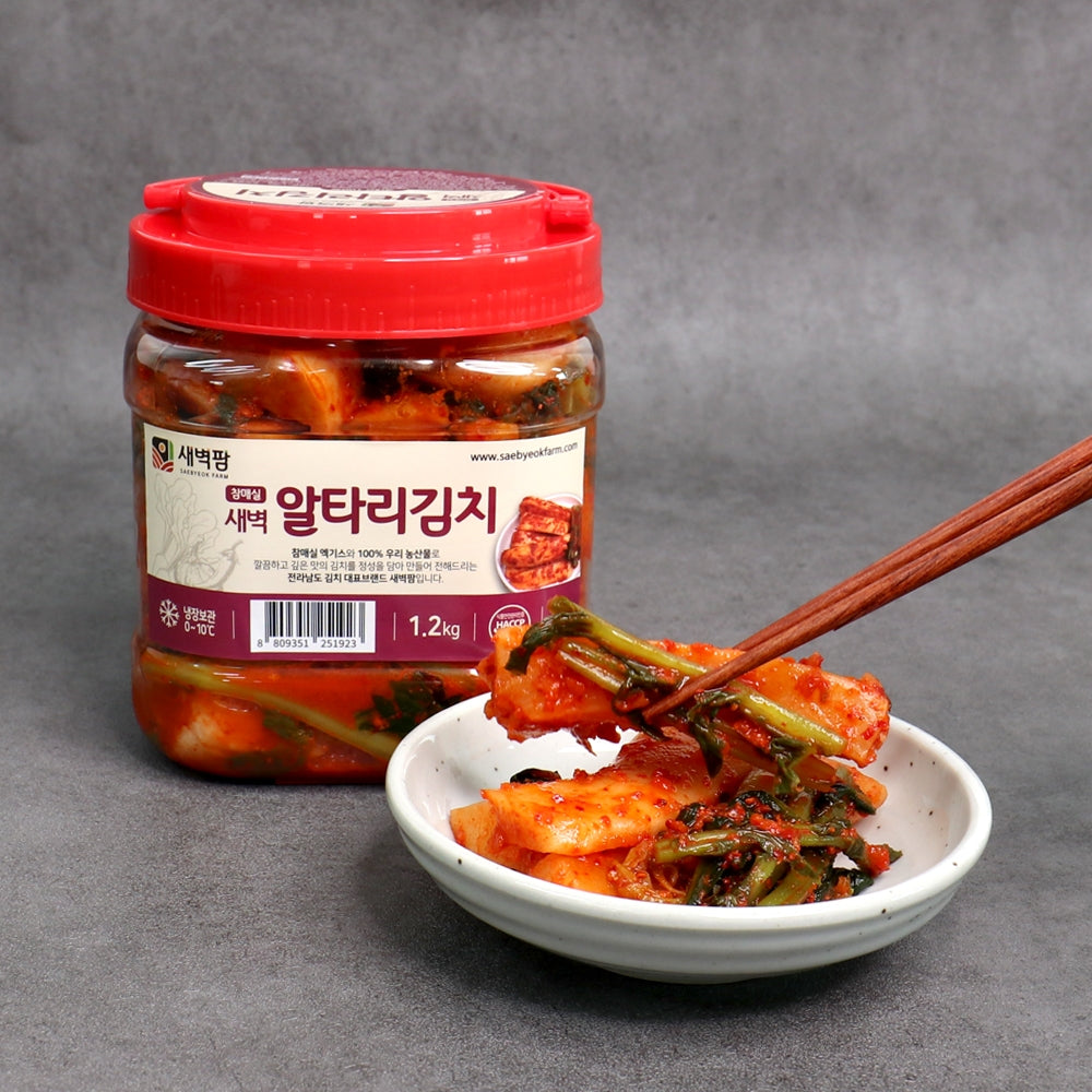 [Saebyeok Farm] Korean Traditional Kimchi Selection – Napa Cabbage / Young Radish / Green Onion / Sliced / Mustard Leaf