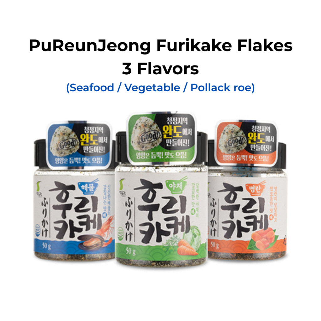 [PuReunJeong] Furikake Flakes 3 Flavors (Seafood / Vegetable / Pollack roe) / 푸른정 후리카게 3가지 맛