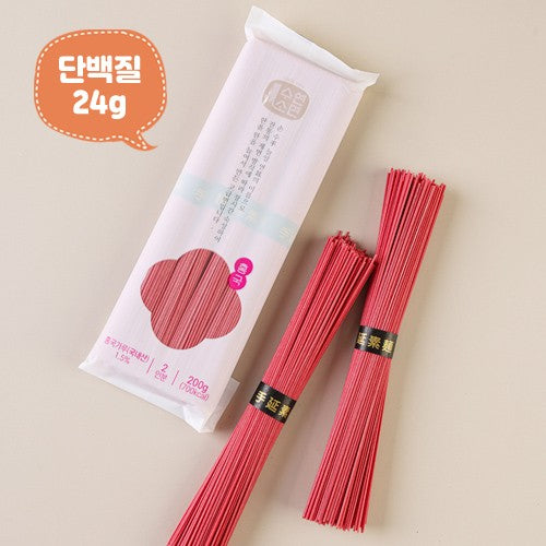 [Eunsung]Handmade Thin Noodles(Chlorella/Red Yeast Rice/Black Rice/Seodong Yam) 200g 은성 수연소면(클로렐라/홍국/흑미/서동마)200g