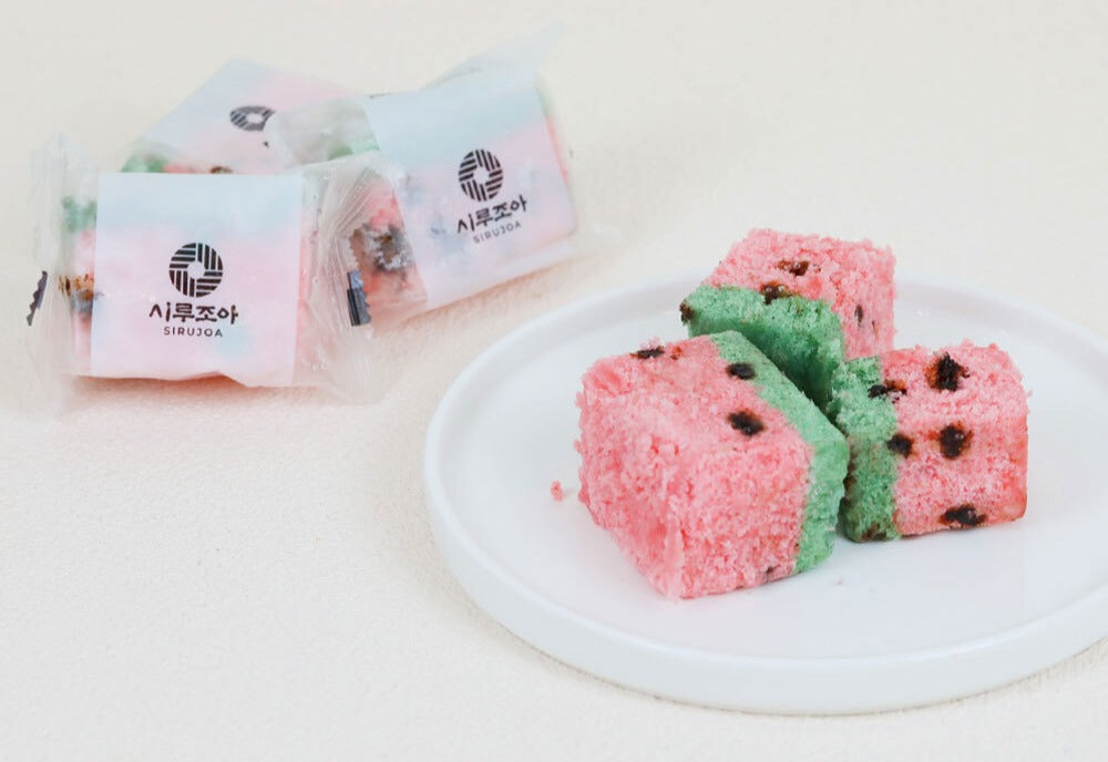 [Sirujoa] Watermelon Steamed Rice Cake (6pcs, 420g) / 시루조아 수박 설기 6개입 420g
