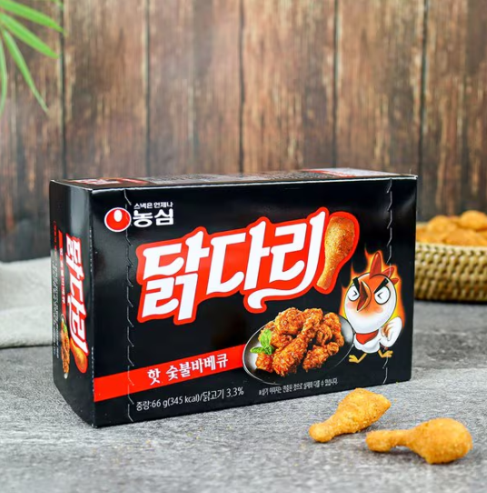 [Nongshim]Chicken Leg Chip Hot BBQ 66g 농심 닭다리 핫숯불바베 66g