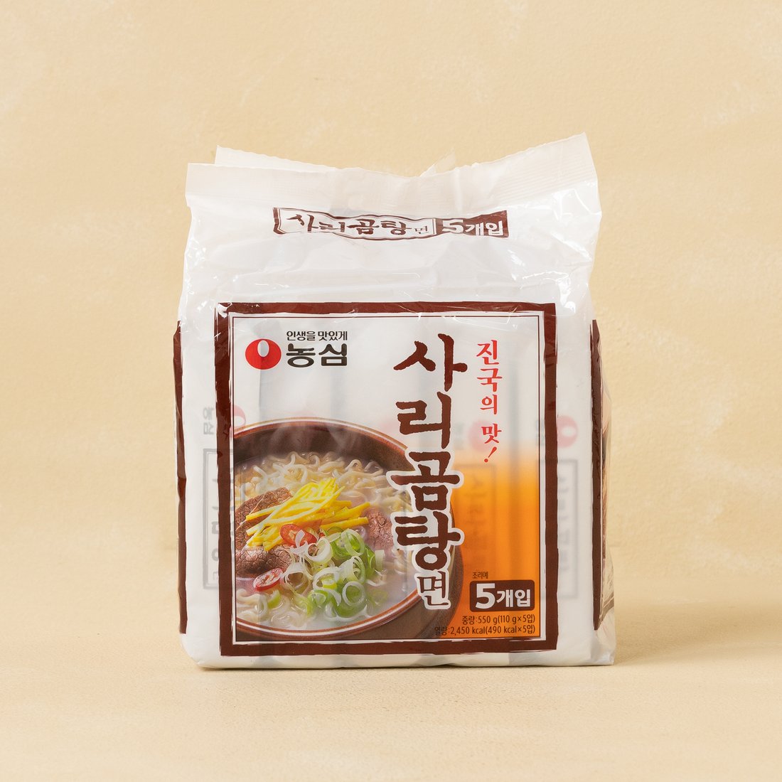 Nongshim Sarigomtangmyun pack 11gx5ea/농심사리곰탕면 멀티팩 110gx5개입