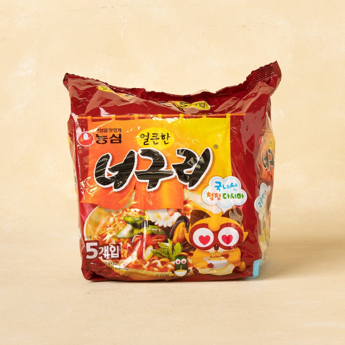 Nongshim Neoguri Spicy Ramen pack 120gx5ea/농심 얼큰한 너구리 멀티 120g*5개입