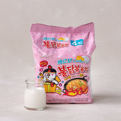 Samyang Carbonara Buldak Stir-Fried Noodle pack 130gx5ea/삼양 까르보나라 불닭 볶음면 130gx5개입