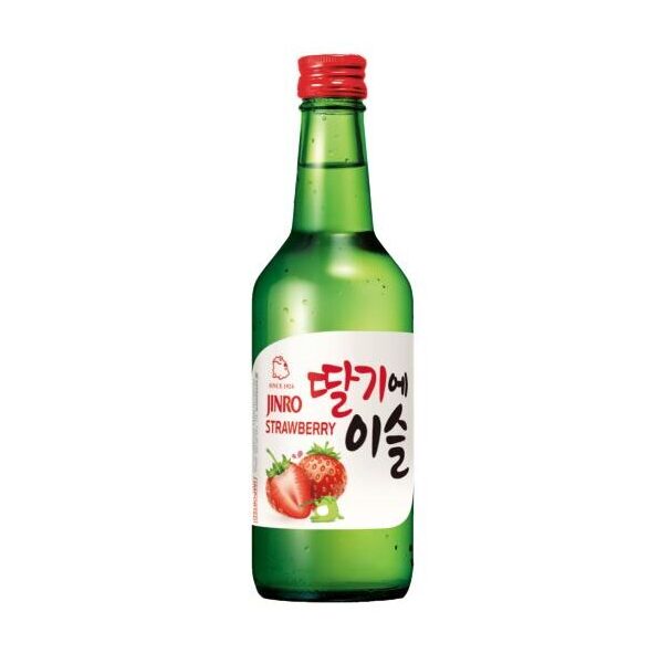 Jinro Strawberry Soju 360ml/진로 딸기에 이슬 360ml